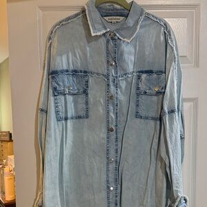 DAVI & DANI Light Blue Washed Denim Shirt Jacket